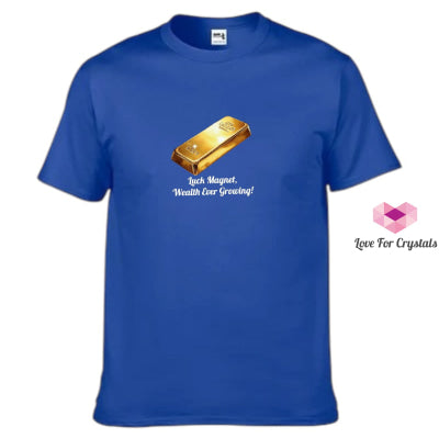 Golden Prosperity Gold Bar (Shirts of Fortune) by Fort M Treasures (Premium Grade) Navy Blue S