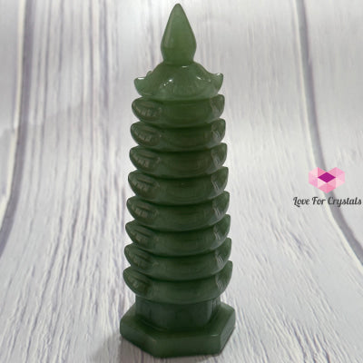 Green Aventurine 9-Tier Pagoda 5 Polished Crystals