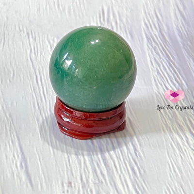 Green Aventurine Spheres 30-40Mm Series With Wooden Stand