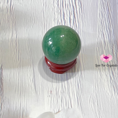 Green Aventurine Spheres 30-40Mm Series With Wooden Stand