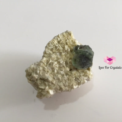 Green Fluorite On Calcite Matrix (Namibia) (#15204) 40X30Mm Raw Stones