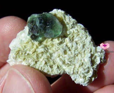 Green Fluorite On Calcite Matrix (Namibia) (#15204) 40X30Mm Raw Stones