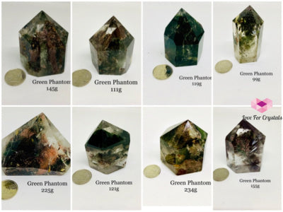 Green Phantom Quartz Points Chlorite