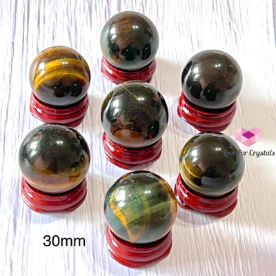 Hawks Eye Sphere (Blue Tigers Eye)South Africa 30Mm With Free Wooden Stand