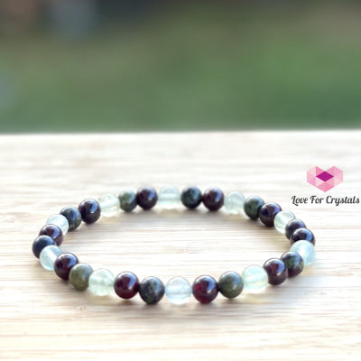 Healing Crystal 6Mm Bracelet (Bloodstone Prehnite And Garnet) Bracelets & Bangles