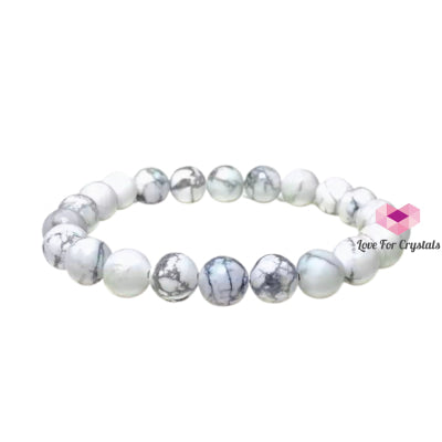 Howlite 8Mm Crystal Bracelet 6-6.5 Bracelets & Bangles