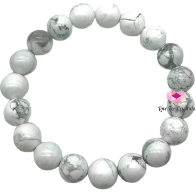 Howlite 8Mm Crystal Bracelet Bracelets & Bangles