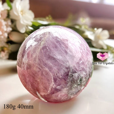 Kunzite Sphere (Aaa Grade) Brazil 180G 40Mm Crystal Sphere