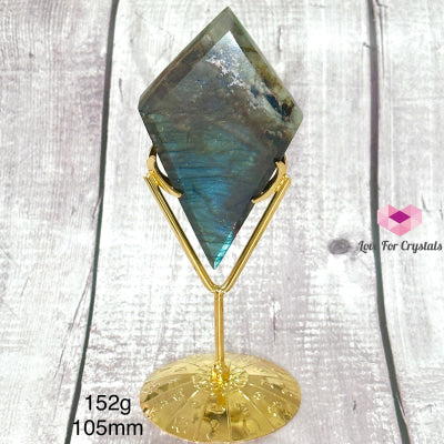 Labradorite Diamond (Rhomboid) With Stand 152G 105Mm Polished Crystals