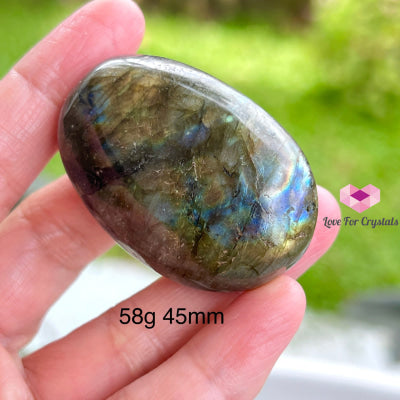 Labradorite Palm Stone 58G 45Mm Crystal Points