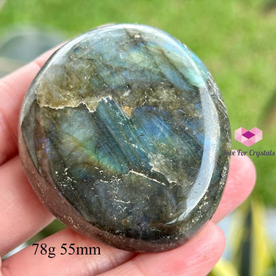 Labradorite Palm Stone (Madagascar) 78G 55Mm Crystal Points