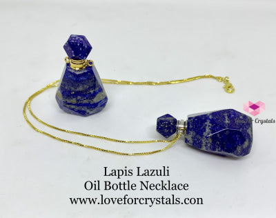 Lapis Lazuli Essential Oil Bottle Pendant With Chain