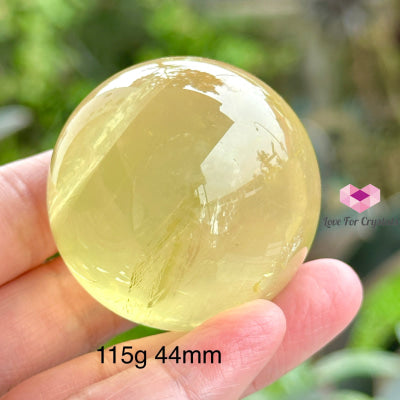 Citrine (Natural) Sphere Aaa (Brazil)With Wooden Stand 115G 44Mm Spheres Crystals