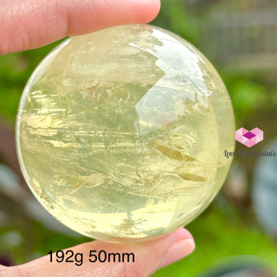 Citrine (Natural) Sphere Aaa (Brazil)With Wooden Stand 192G 50Mm Spheres Crystals