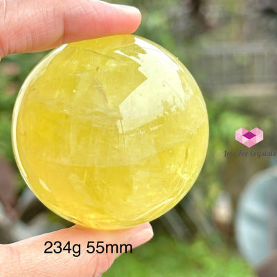 Citrine (Natural) Sphere Aaa (Brazil)With Wooden Stand 234G 55Mm Spheres Crystals