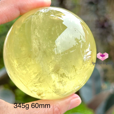 Citrine (Natural) Sphere Aaa (Brazil)With Wooden Stand 345G 60Mm Spheres Crystals