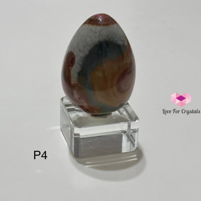 Mini Ocean Jasper Egg with Acrylic Stand (40mm) Brazil P4 Polished crystal