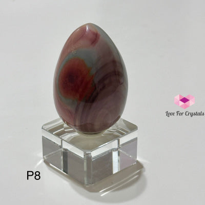 Mini Ocean Jasper Egg with Acrylic Stand (40mm) Brazil P8 Polished crystal