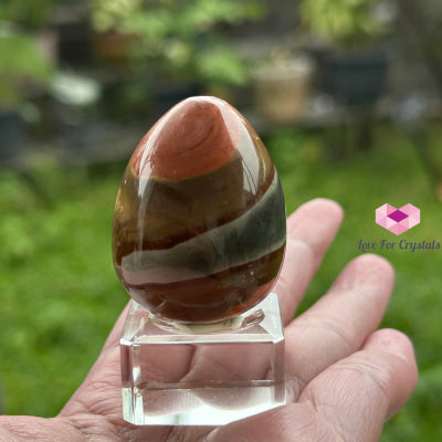 Mini Ocean Jasper Egg with Acrylic Stand (40mm) Brazil Polished crystal