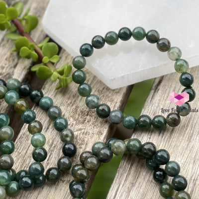 Moss Agate Crystal Bracelet 8Mm