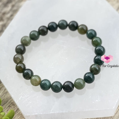 Moss Agate Crystal Bracelet 8Mm