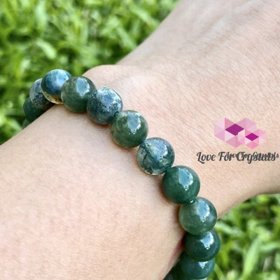 Moss Agate Crystal Bracelet 8Mm