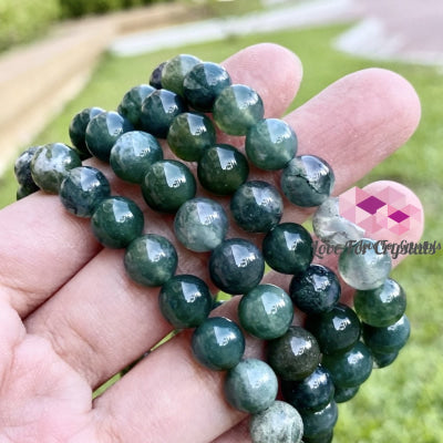 Moss Agate Crystal Bracelet 8Mm