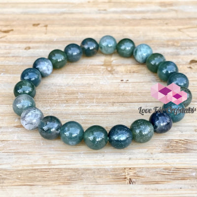 Moss Agate Crystal Bracelet 8Mm