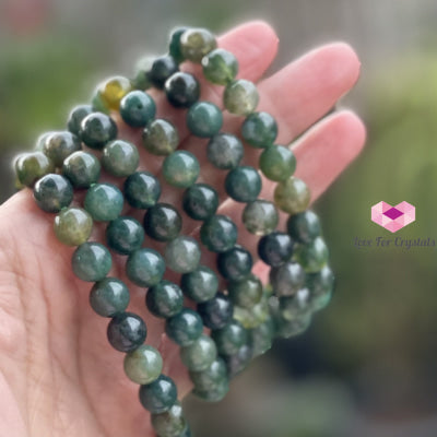 Moss Agate Crystal Bracelet 8Mm