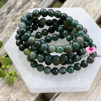 Moss Agate Crystal Bracelet 8Mm