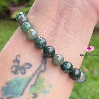 Moss Agate Crystal Bracelet 8Mm