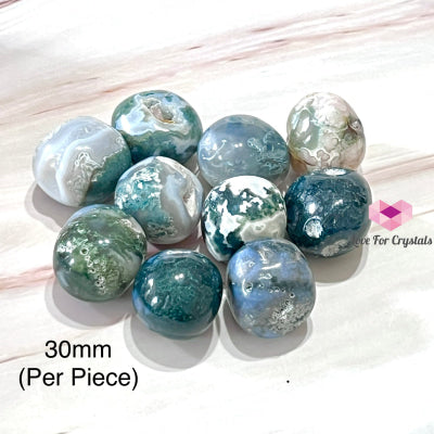 Moss Agate Pebbles (Indonesia) 30Mm (Per Piece) Crystals Stones