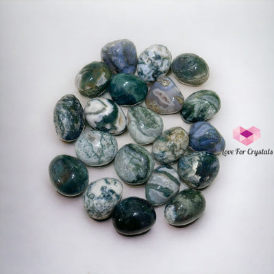 Moss Agate Tumbled Pebbles (30Mm) Per Piece (Money Grows) Stone Crystals