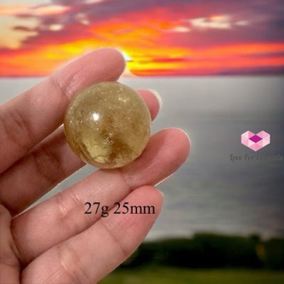 Natural Citrine Sphere (Aaaaa Grade) Brazil 27G 25Mm Crystal Spheres