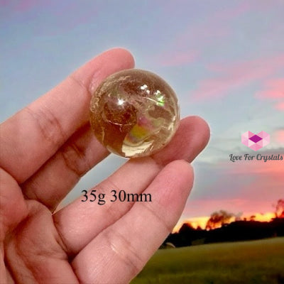 Natural Citrine Sphere (Aaaaa Grade) Brazil 35G 30Mm Crystal Spheres