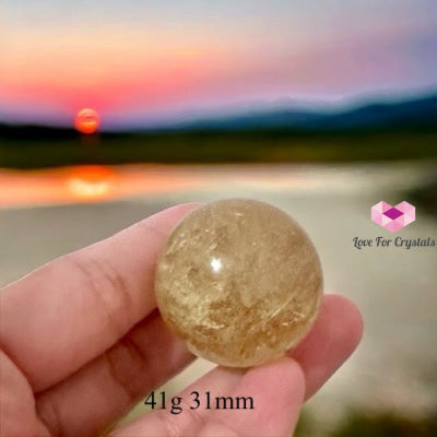 Natural Citrine Sphere (Aaaaa Grade) Brazil 41G 31Mm Crystal Spheres