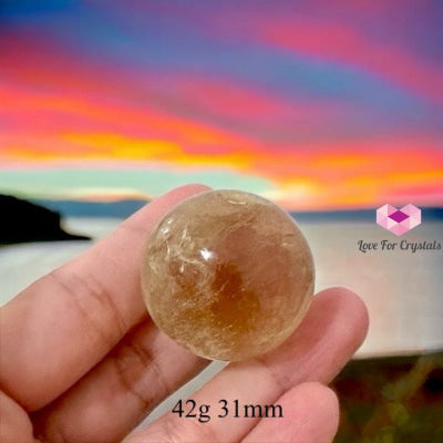Natural Citrine Sphere (Aaaaa Grade) Brazil 42G 31Mm Crystal Spheres