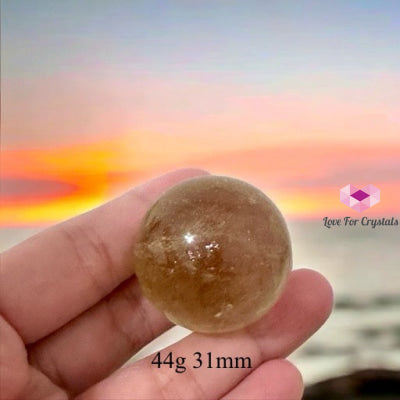 Natural Citrine Sphere (Aaaaa Grade) Brazil 44G 31Mm Crystal Spheres