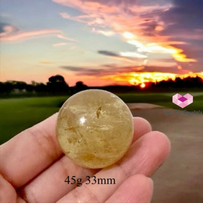 Natural Citrine Sphere (Aaaaa Grade) Brazil 45G 33Mm Crystal Spheres