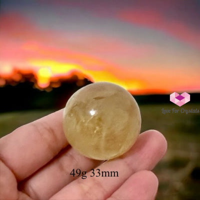 Natural Citrine Sphere (Aaaaa Grade) Brazil 49G 33Mm Crystal Spheres