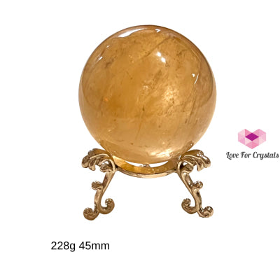 Natural Citrine Sphere (Brazil) Aaaa Grade 228G 45Mm Crystal Spheres