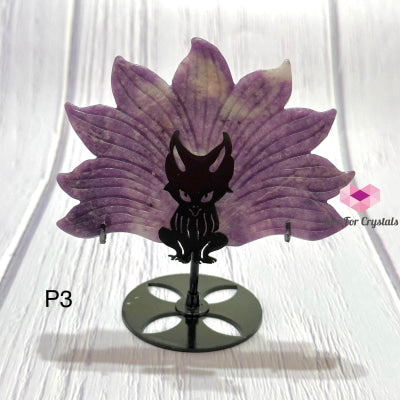 Nine-Tailed Fox Crystal Carving With Stand 11Cm Photo 3- Amethyst
