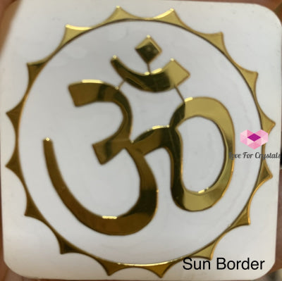 Om Metallic Stickers 4.5Cm Sun Border Metaphysical Tool