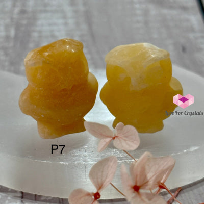 Owl Crystal Carved 1 (30Mm) Per Pair Photo 7 (Yellow Jade) Polished Crystal