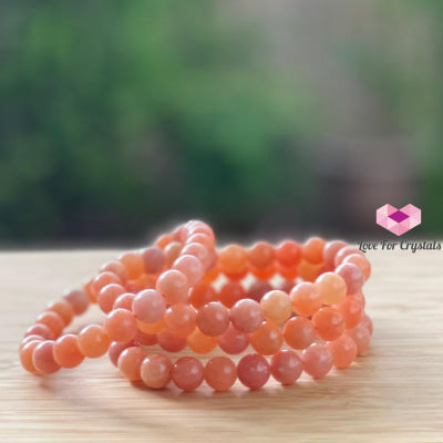 Peach Calcite 8Mm Crystal Bracelet