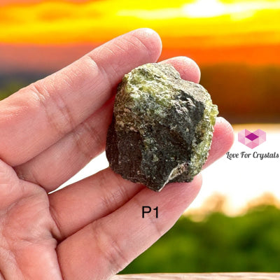 Peridot Bomb In Basalt (Olivine) Wealth Activator (Mexico) Photo 1 Raw Crystals