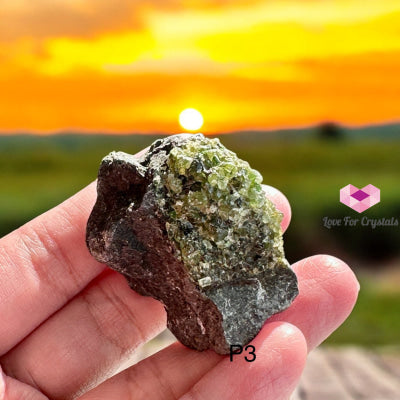 Peridot Bomb In Basalt (Olivine) Wealth Activator (Mexico) Photo 3 Raw Crystals