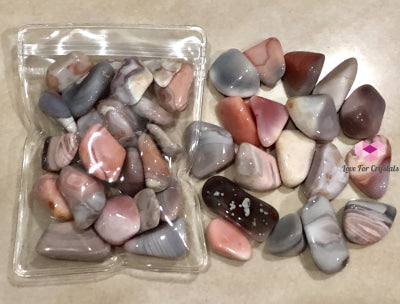 Pink Agate Tumbled Per Pack (50G) Bostwana Stones