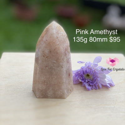 Pink Amethyst Point (Rare!) 135G 80Mm Polished Stones