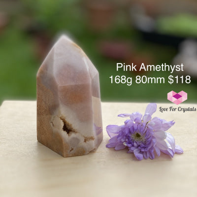 Pink Amethyst Point (Rare!) 168G 80Mm Polished Stones